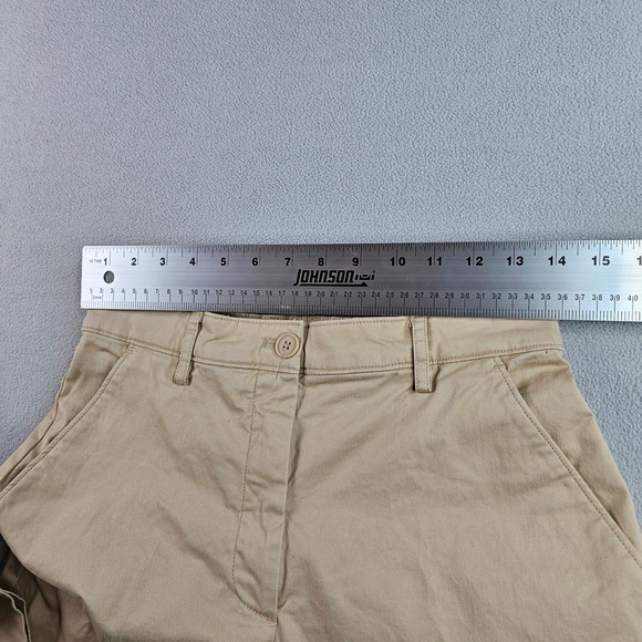 Abercrombie & Fitch Chino Pants Women 27x32 Khaki Straight Fit Button & Zip - Picture 5 of 8